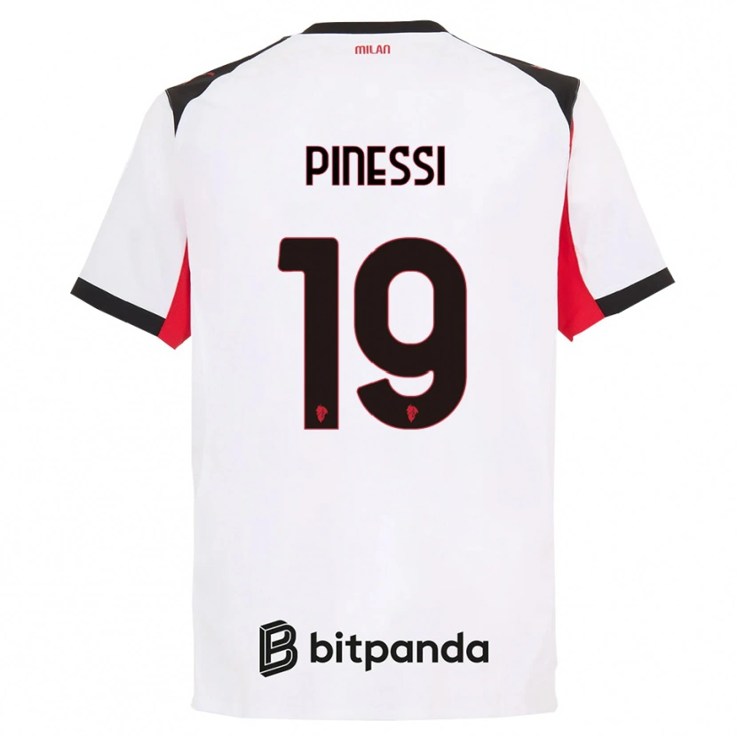 Danxen Dames Riccardo Pinessi #19 Wit Zwart Uitshirt Uittenue 2025/26 T-Shirt