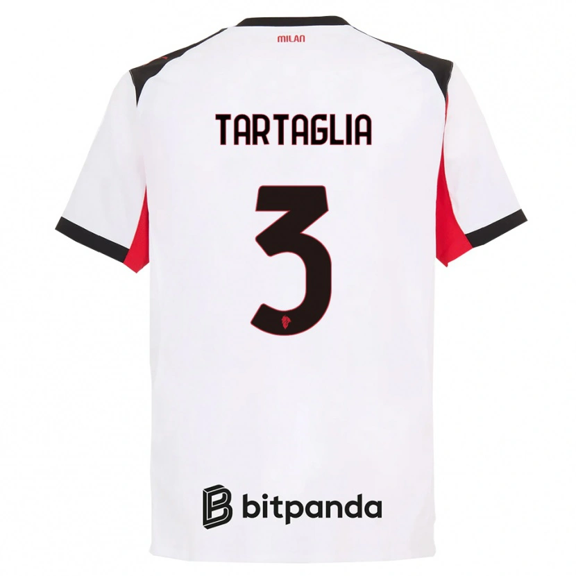 Danxen Dames Edoardo Tartaglia #3 Wit Zwart Uitshirt Uittenue 2025/26 T-Shirt