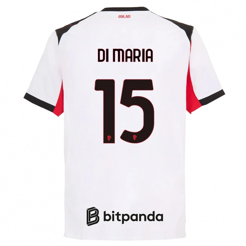 Danxen Dames Alessandro Di Maria #15 Wit Zwart Uitshirt Uittenue 2025/26 T-Shirt