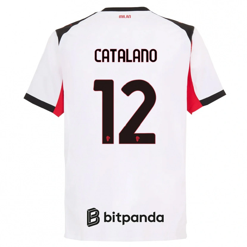 Danxen Dames Alessio Catalano #12 Wit Zwart Uitshirt Uittenue 2025/26 T-Shirt