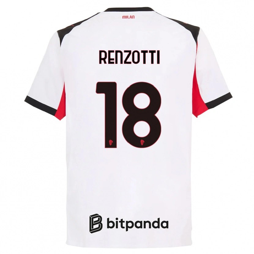 Danxen Dames Monica Renzotti #18 Wit Zwart Uitshirt Uittenue 2025/26 T-Shirt