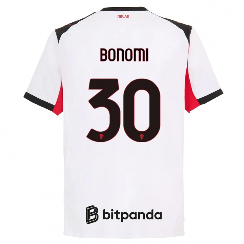 Danxen Dames Alessandro Bonomi #30 Wit Zwart Uitshirt Uittenue 2025/26 T-Shirt