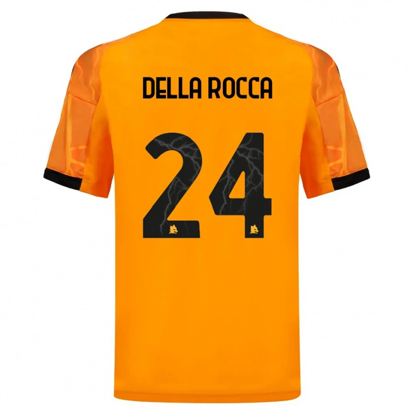 Danxen Dames Mattia Della Rocca #24 Oranje Zwart Uitshirt Uittenue 2025/26 T-Shirt