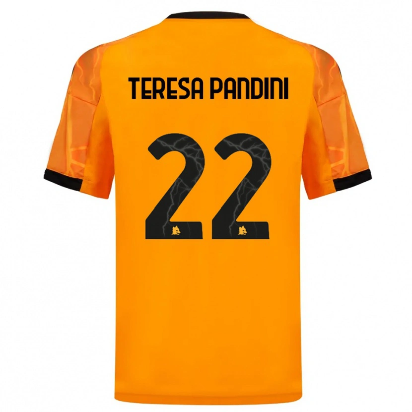 Danxen Dames Marta Teresa Pandini #22 Oranje Zwart Uitshirt Uittenue 2025/26 T-Shirt