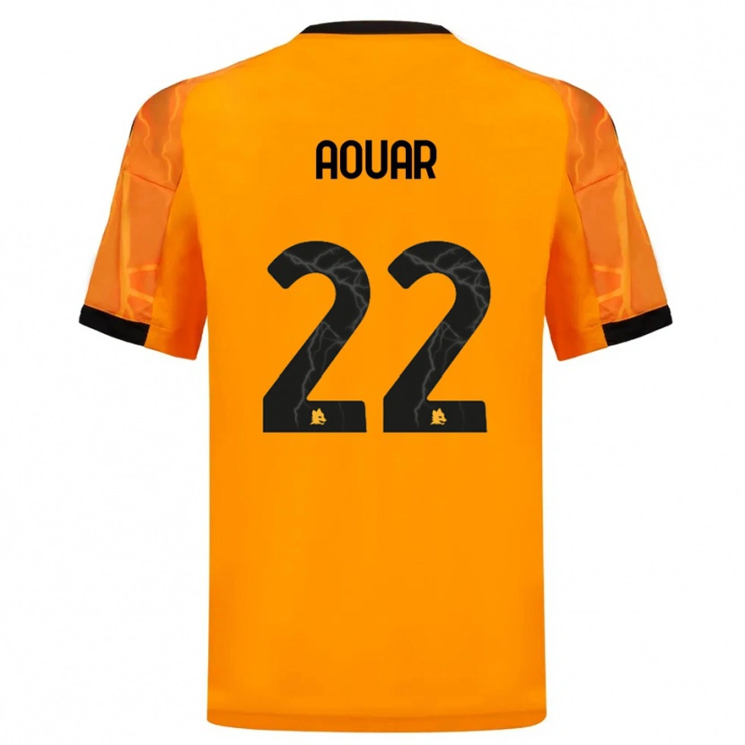 Danxen Dames Houssem Aouar #22 Oranje Zwart Uitshirt Uittenue 2025/26 T-Shirt