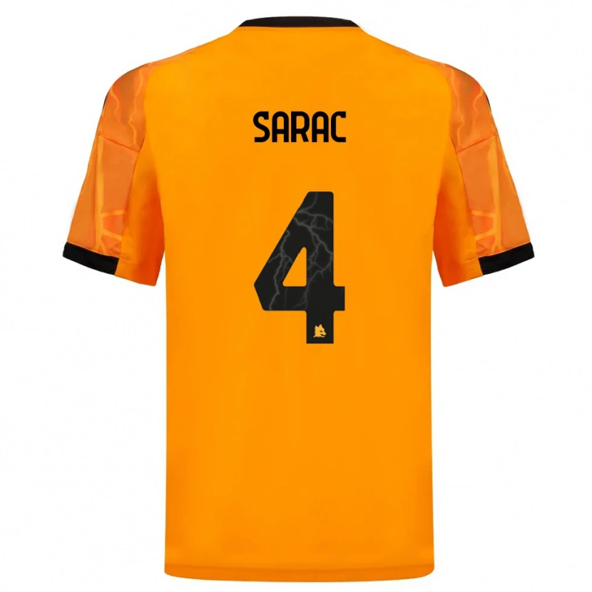 Danxen Dames Pavle Sarac #4 Oranje Zwart Uitshirt Uittenue 2025/26 T-Shirt