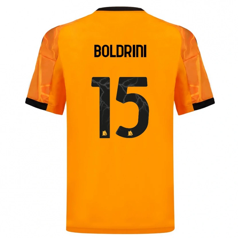 Danxen Dames Mattia Boldrini #15 Oranje Zwart Uitshirt Uittenue 2025/26 T-Shirt
