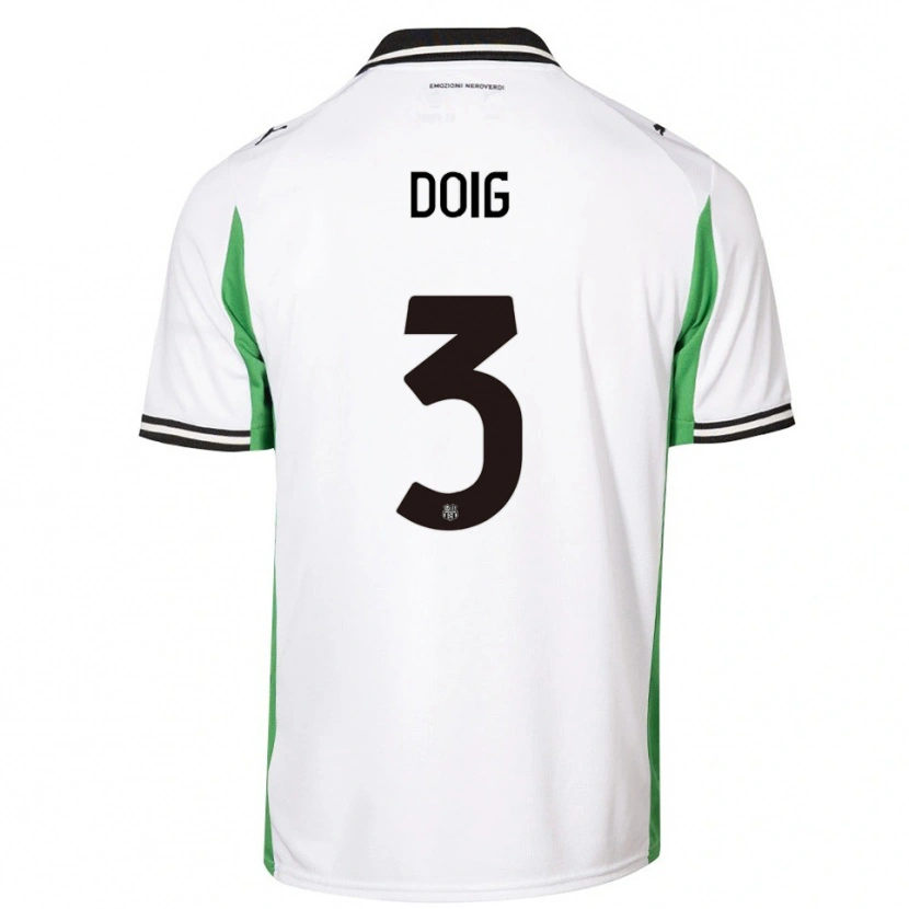Danxen Dames Josh Doig #3 Wit Groen Zwart Uitshirt Uittenue 2025/26 T-Shirt