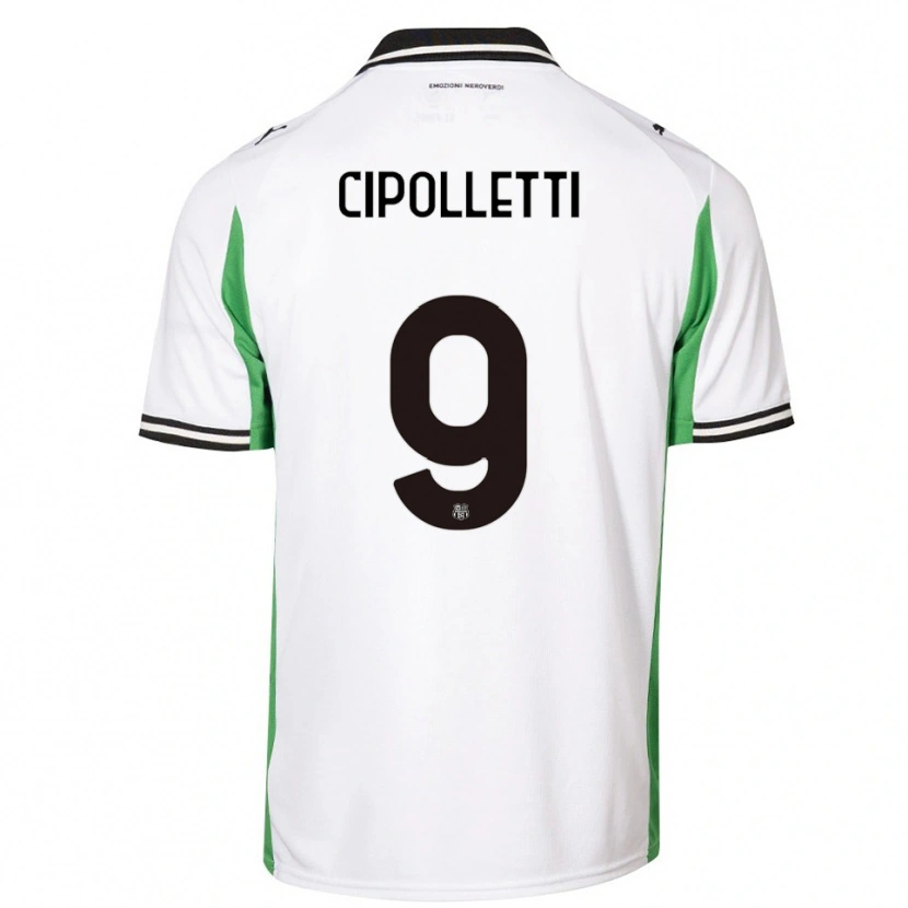 Danxen Dames Matteo Cipolletti #9 Wit Groen Zwart Uitshirt Uittenue 2025/26 T-Shirt