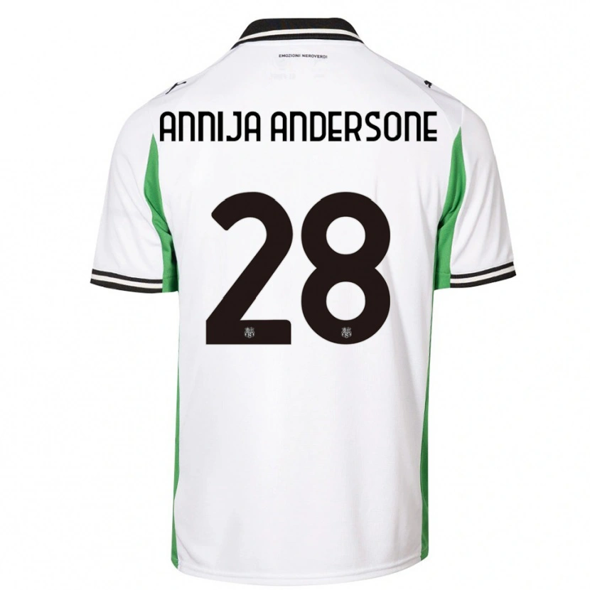 Danxen Dames Gabriela Annija Andersone #28 Wit Groen Zwart Uitshirt Uittenue 2025/26 T-Shirt