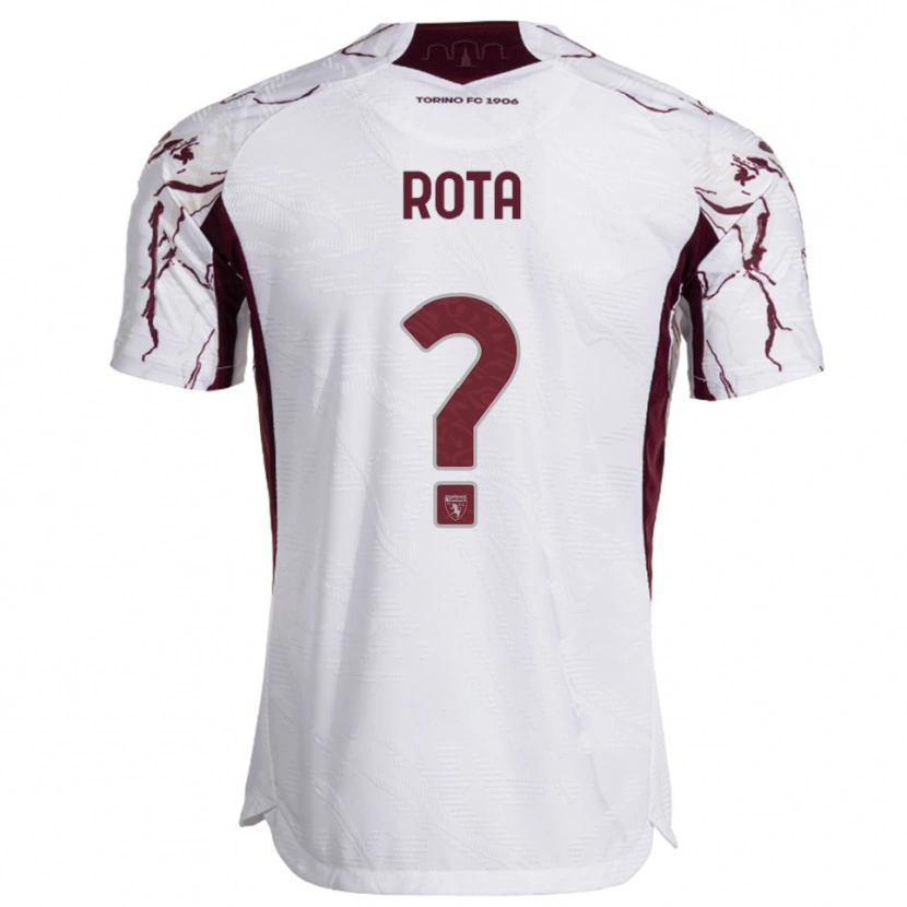 Danxen Dames Tommaso Rota #0 Wit Bourgondisch Uitshirt Uittenue 2025/26 T-Shirt