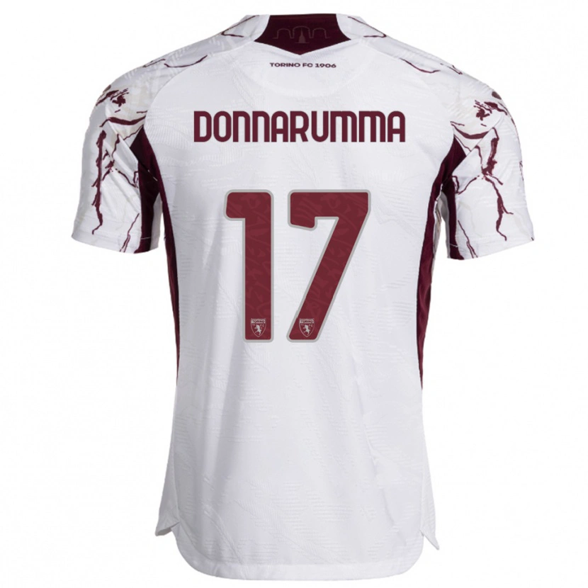 Danxen Dames Antonio Donnarumma #17 Wit Bourgondisch Uitshirt Uittenue 2025/26 T-Shirt