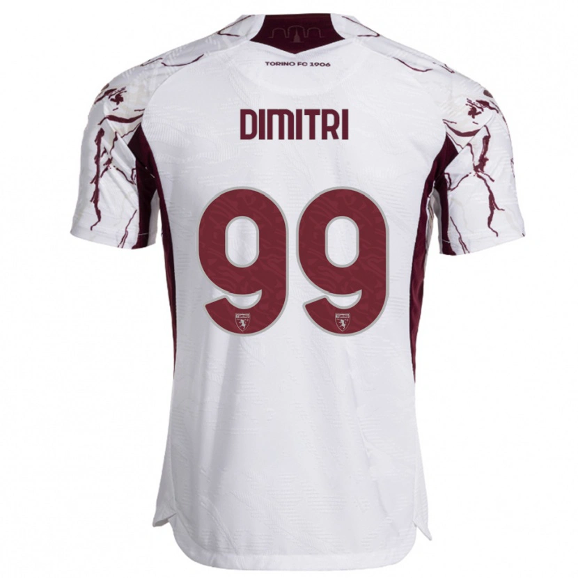 Danxen Dames Matteo Dimitri #99 Wit Bourgondisch Uitshirt Uittenue 2025/26 T-Shirt