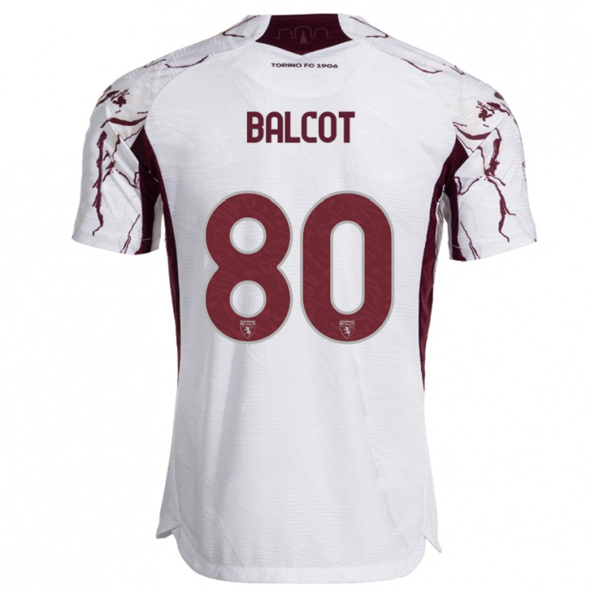 Danxen Dames Côme Bianay Balcot #80 Wit Bourgondisch Uitshirt Uittenue 2025/26 T-Shirt