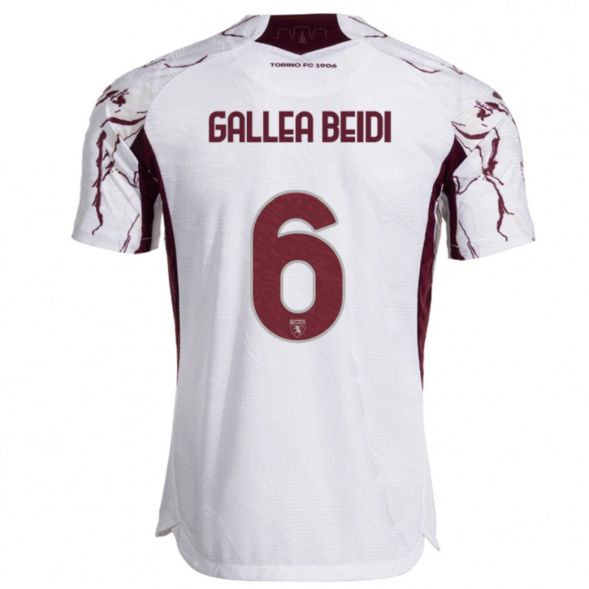 Danxen Dames Francesco Gallea Beidi #6 Wit Bourgondisch Uitshirt Uittenue 2025/26 T-Shirt