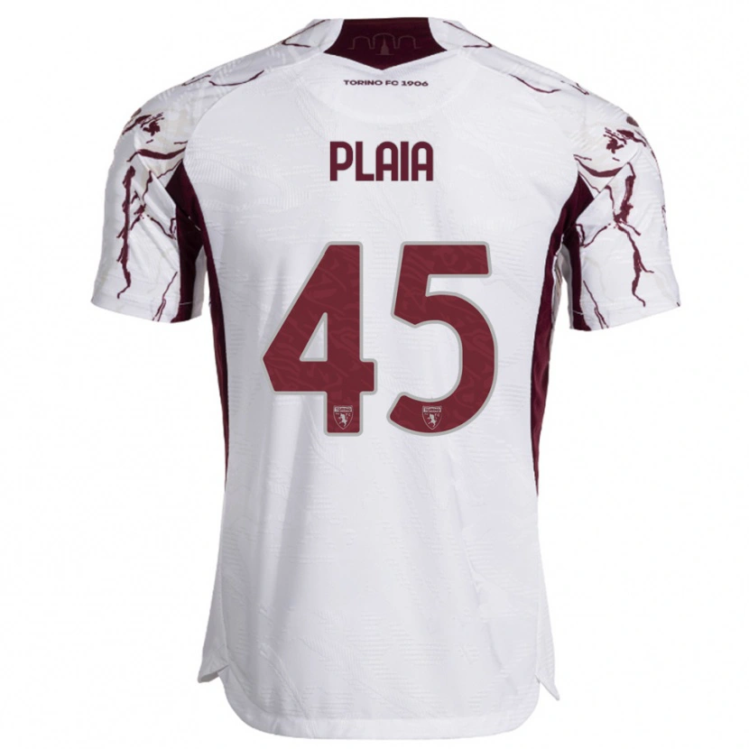 Danxen Dames Francesco Plaia #45 Wit Bourgondisch Uitshirt Uittenue 2025/26 T-Shirt