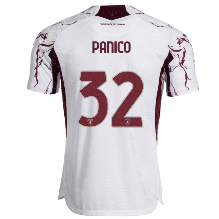 Danxen Dames Patrizia Panico #32 Wit Bourgondisch Uitshirt Uittenue 2025/26 T-Shirt