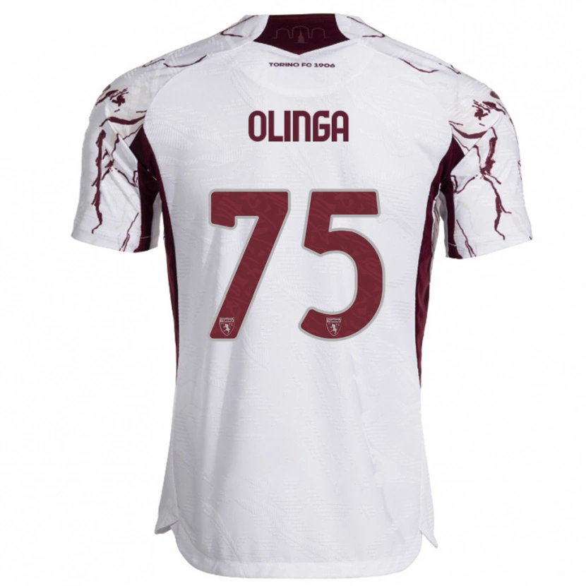 Danxen Dames Kenny Liema Olinga #75 Wit Bourgondisch Uitshirt Uittenue 2025/26 T-Shirt