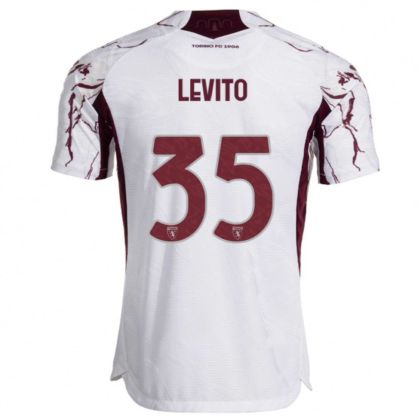 Danxen Dames Isabeau Levito #35 Wit Bourgondisch Uitshirt Uittenue 2025/26 T-Shirt