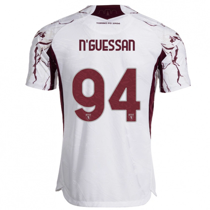 Danxen Dames Ange Caumenan N'guessan #94 Wit Bourgondisch Uitshirt Uittenue 2025/26 T-Shirt