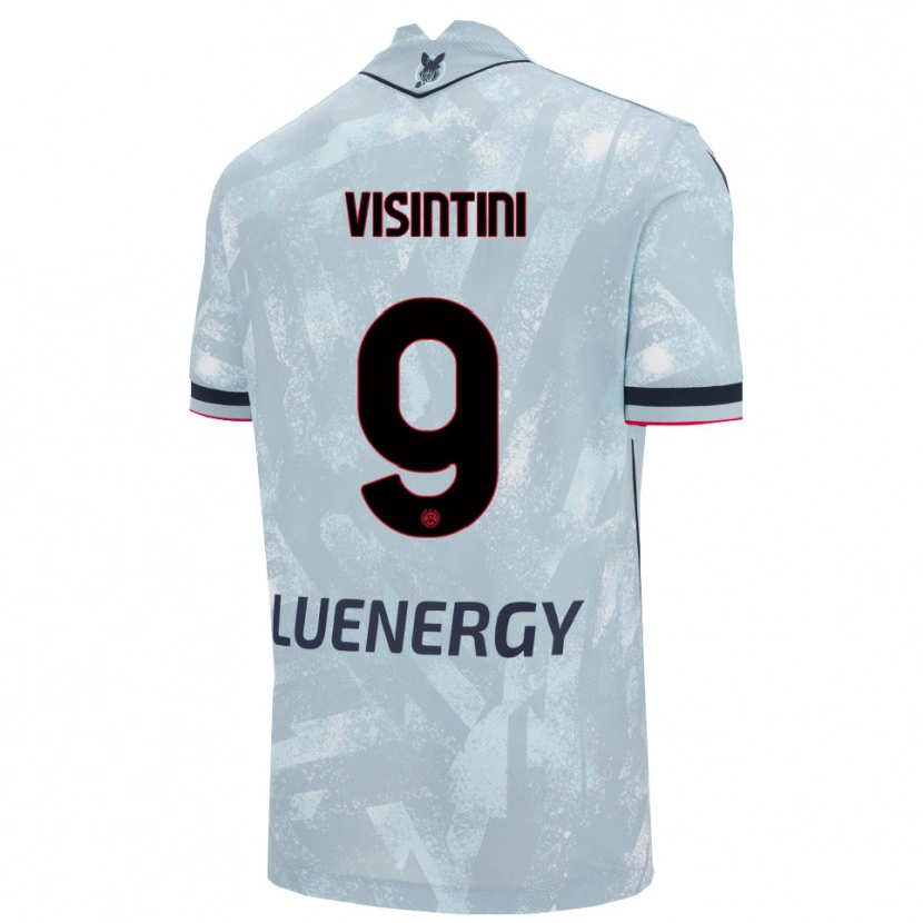 Danxen Dames Patrick Visintini #9 Lichtblauw Zwart Uitshirt Uittenue 2025/26 T-Shirt