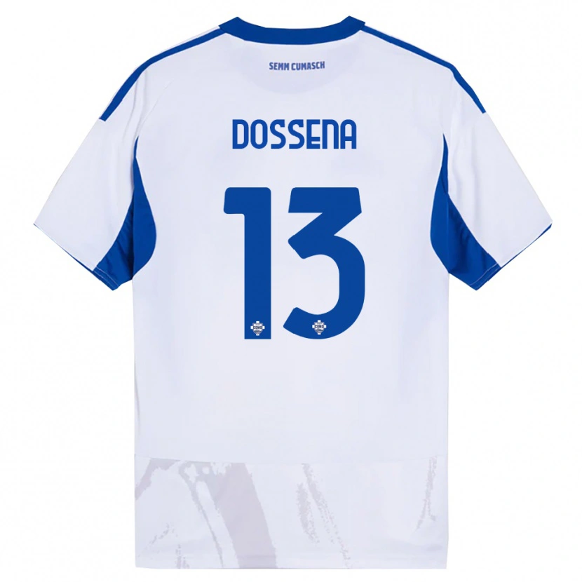 Danxen Dames Alberto Dossena #13 Wit Blauw Uitshirt Uittenue 2025/26 T-Shirt