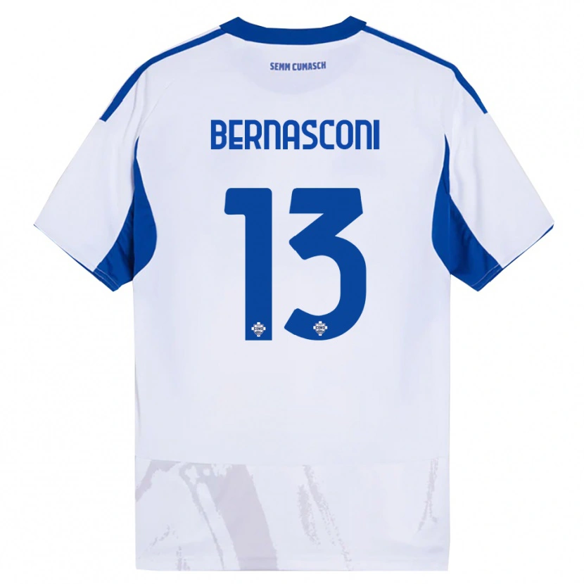 Danxen Dames Enea Bernasconi #13 Wit Blauw Uitshirt Uittenue 2025/26 T-Shirt