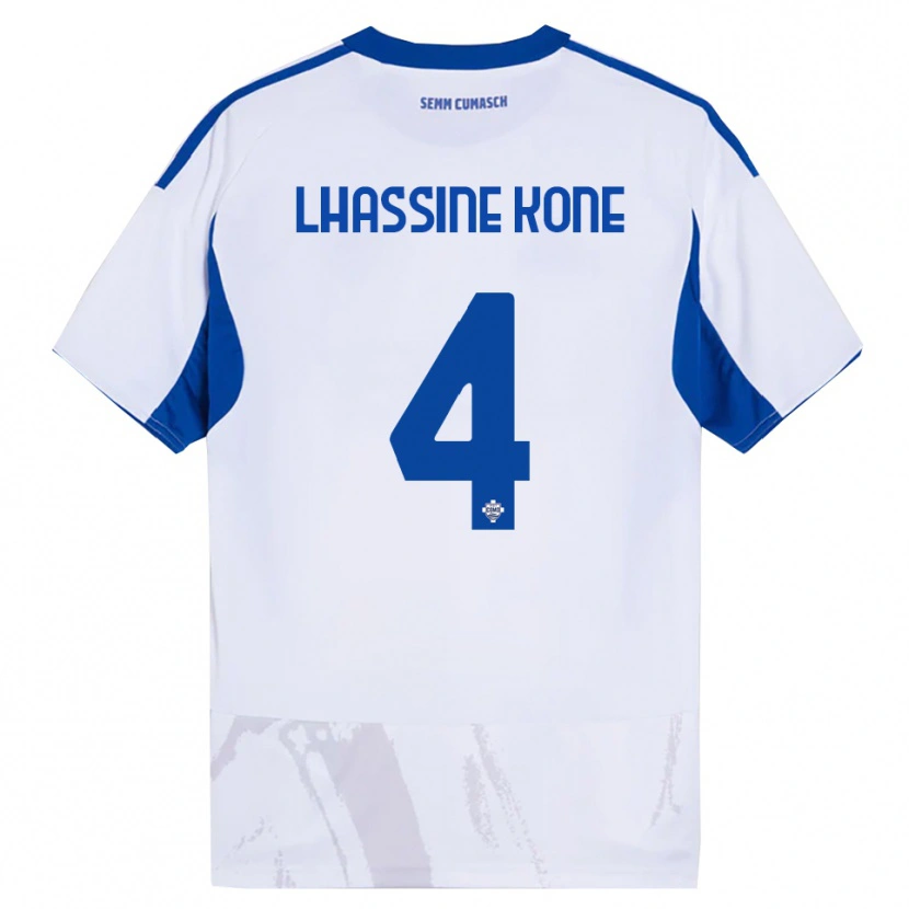 Danxen Dames Ben Lhassine Kone #4 Wit Blauw Uitshirt Uittenue 2025/26 T-Shirt