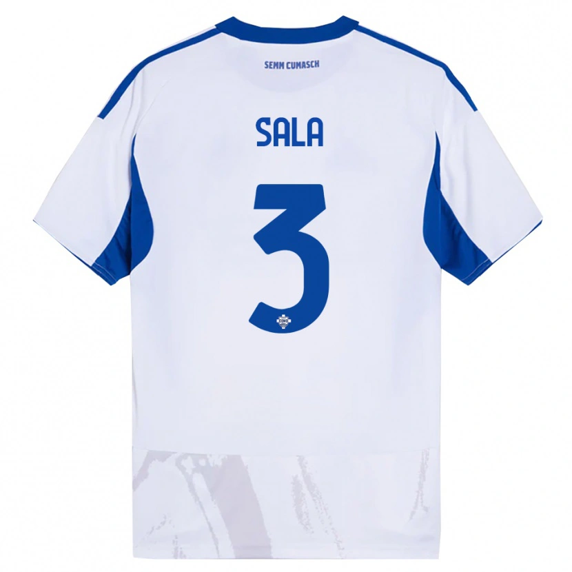 Danxen Dames Marco Sala #3 Wit Blauw Uitshirt Uittenue 2025/26 T-Shirt