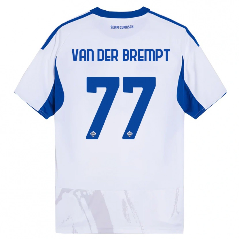 Danxen Dames Ignace Van Der Brempt #77 Wit Blauw Uitshirt Uittenue 2025/26 T-Shirt