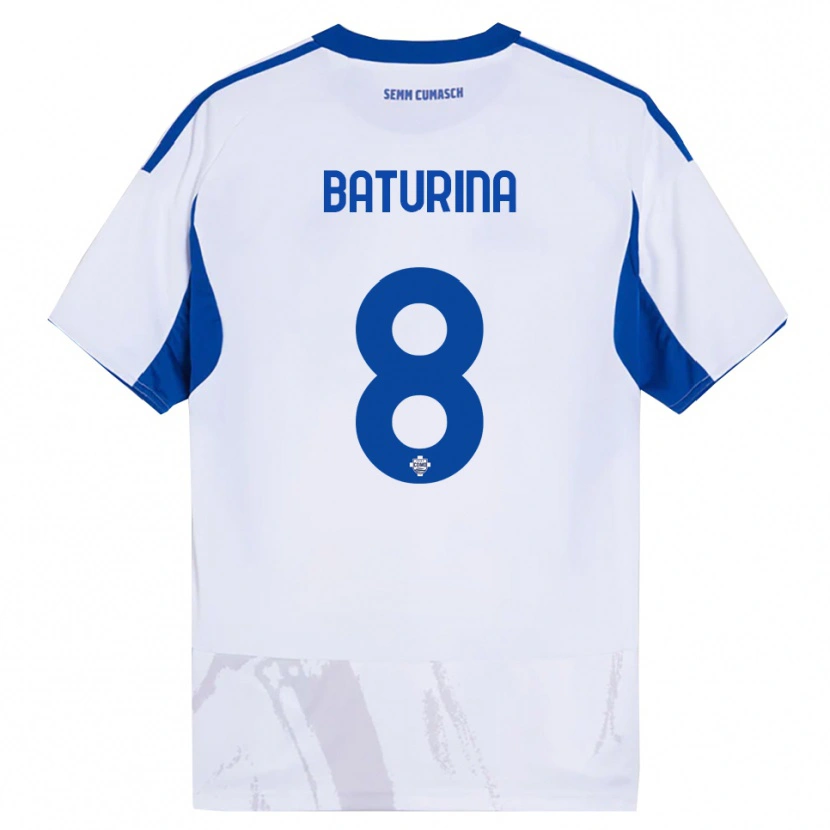 Danxen Dames Martin Baturina #8 Wit Blauw Uitshirt Uittenue 2025/26 T-Shirt