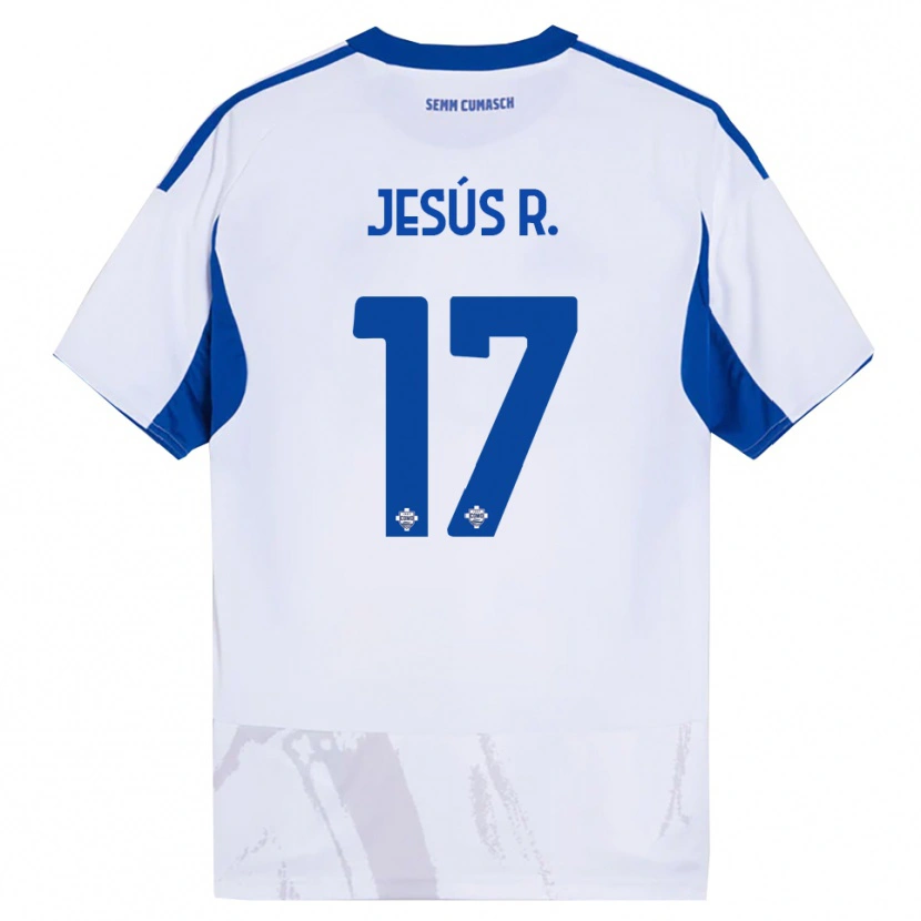 Danxen Dames Jesús Rodríguez #17 Wit Blauw Uitshirt Uittenue 2025/26 T-Shirt
