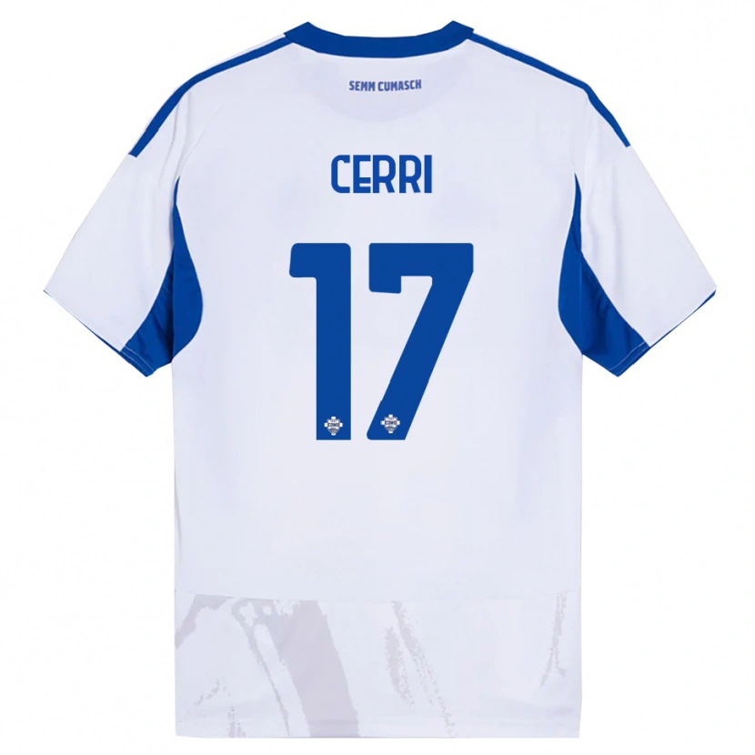 Danxen Dames Alberto Cerri #17 Wit Blauw Uitshirt Uittenue 2025/26 T-Shirt