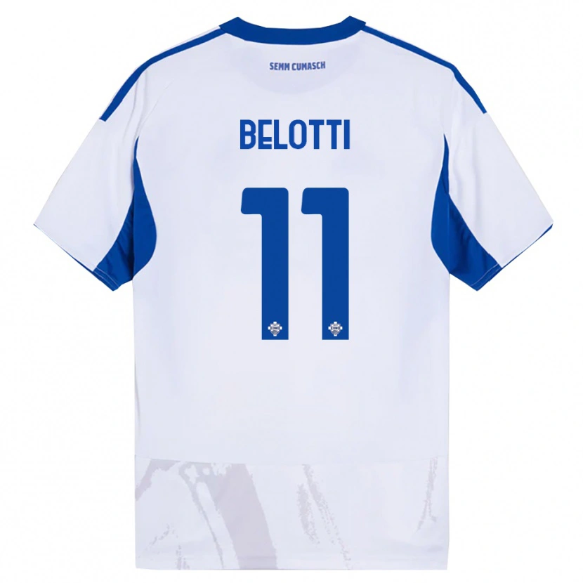 Danxen Dames Andrea Belotti #11 Wit Blauw Uitshirt Uittenue 2025/26 T-Shirt