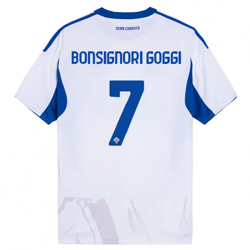 Danxen Dames Lorenzo Bonsignori #7 Wit Blauw Uitshirt Uittenue 2025/26 T-Shirt
