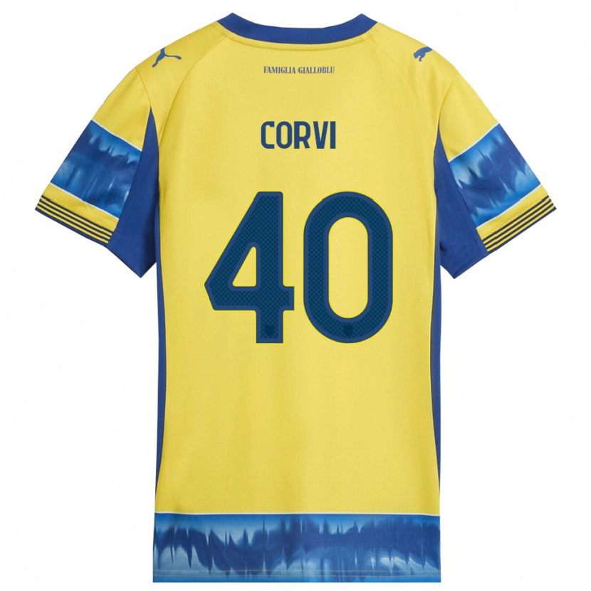 Danxen Dames Edoardo Corvi #40 Geel Blauw Uitshirt Uittenue 2025/26 T-Shirt