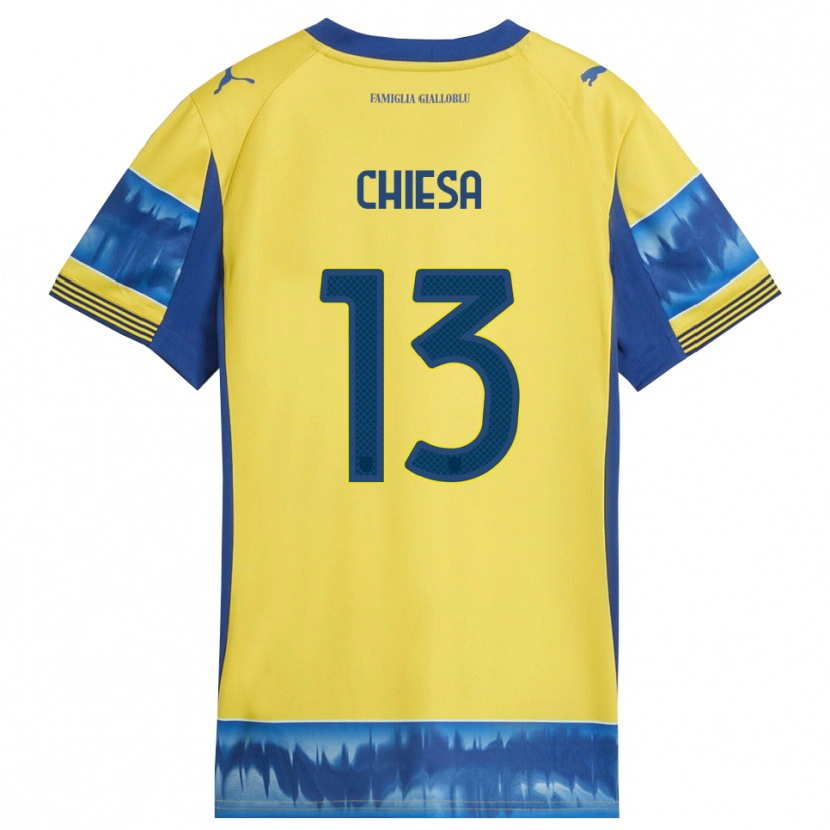 Danxen Dames Riccardo Chiesa #13 Geel Blauw Uitshirt Uittenue 2025/26 T-Shirt