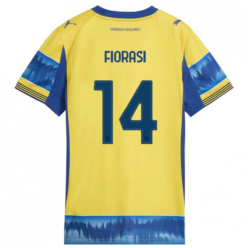 Danxen Dames Pietro Fiorasi #14 Geel Blauw Uitshirt Uittenue 2025/26 T-Shirt