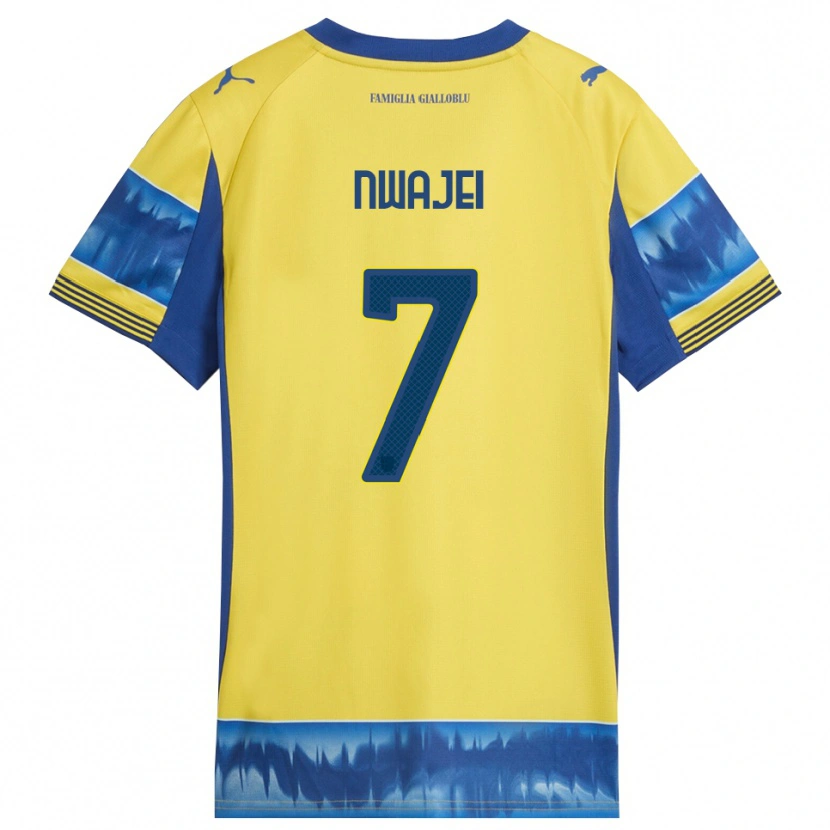 Danxen Dames Melvin Nwajei #7 Geel Blauw Uitshirt Uittenue 2025/26 T-Shirt