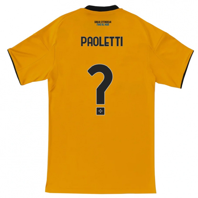 Danxen Dames Tommaso Paoletti #0 Oranje Blauw Uitshirt Uittenue 2025/26 T-Shirt