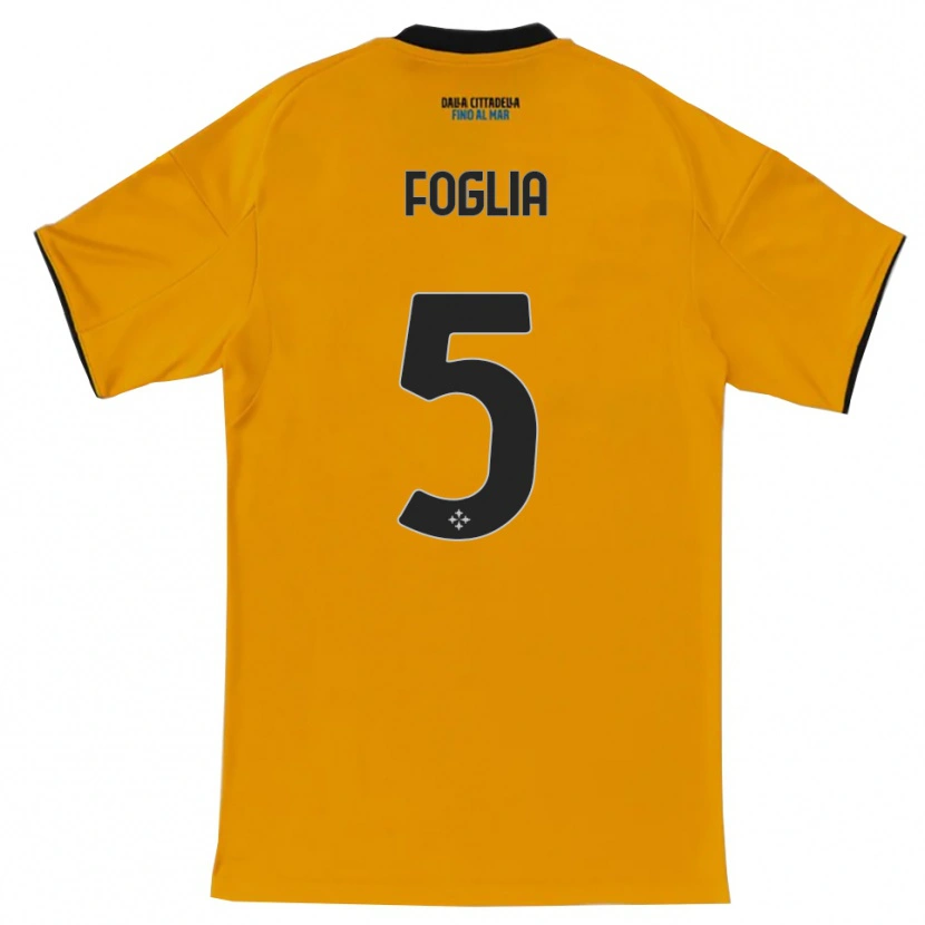 Danxen Dames Lorenzo Foglia #5 Oranje Blauw Uitshirt Uittenue 2025/26 T-Shirt