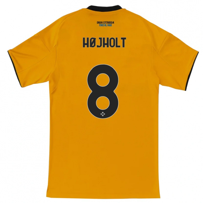Danxen Dames Malthe Højholt #8 Oranje Blauw Uitshirt Uittenue 2025/26 T-Shirt