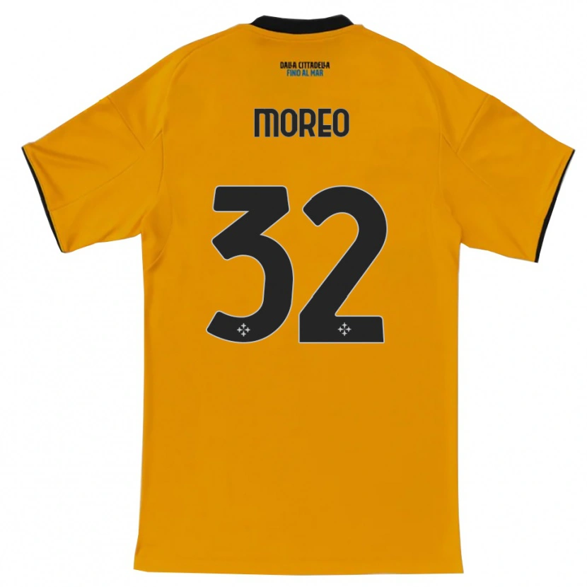 Danxen Dames Stefano Moreo #32 Oranje Blauw Uitshirt Uittenue 2025/26 T-Shirt