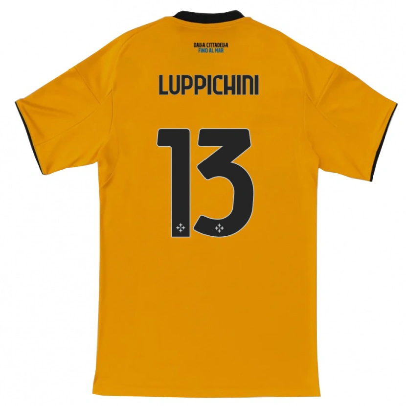 Danxen Dames Matteo Luppichini #13 Oranje Blauw Uitshirt Uittenue 2025/26 T-Shirt