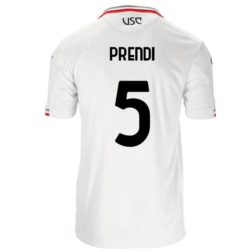 Danxen Dames Denis Prendi #5 Wit Rood Uitshirt Uittenue 2025/26 T-Shirt