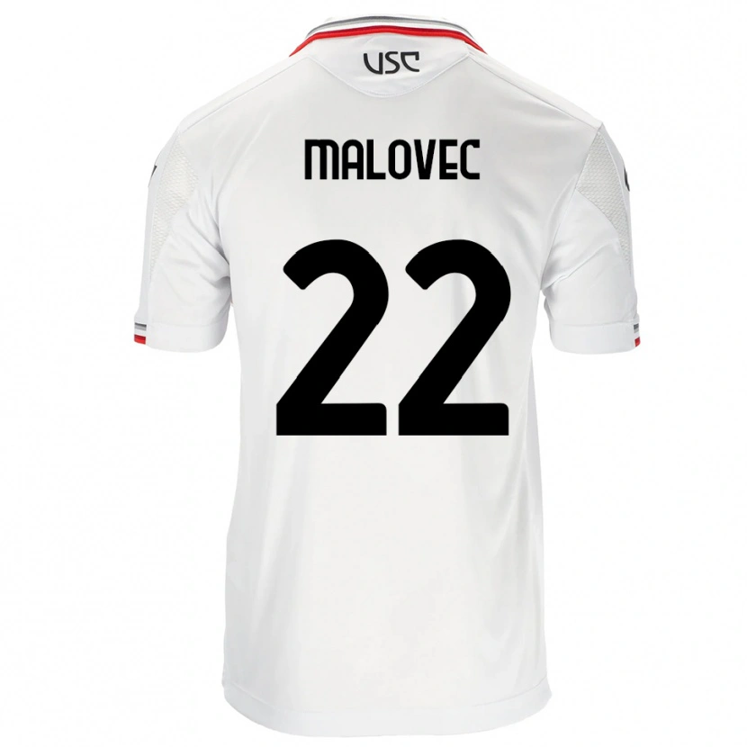 Danxen Dames Adrian Malovec #22 Wit Rood Uitshirt Uittenue 2025/26 T-Shirt