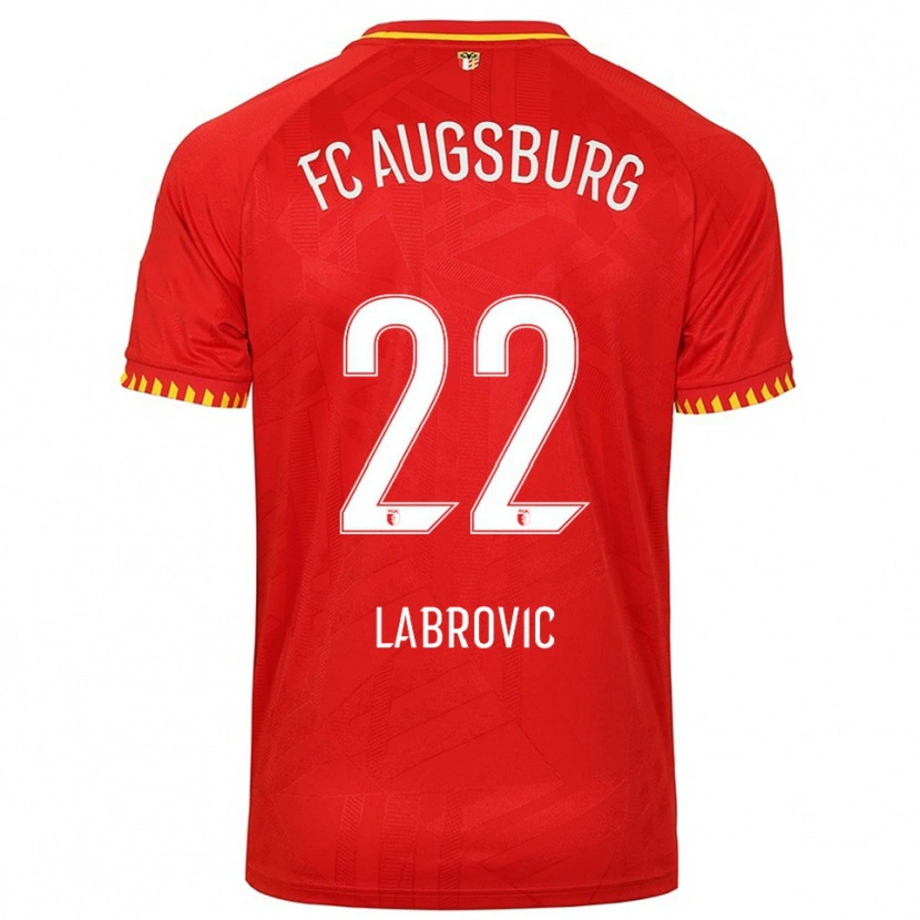 Danxen Dames Nediljko Labrovic #22 Rood Geel Uitshirt Uittenue 2025/26 T-Shirt