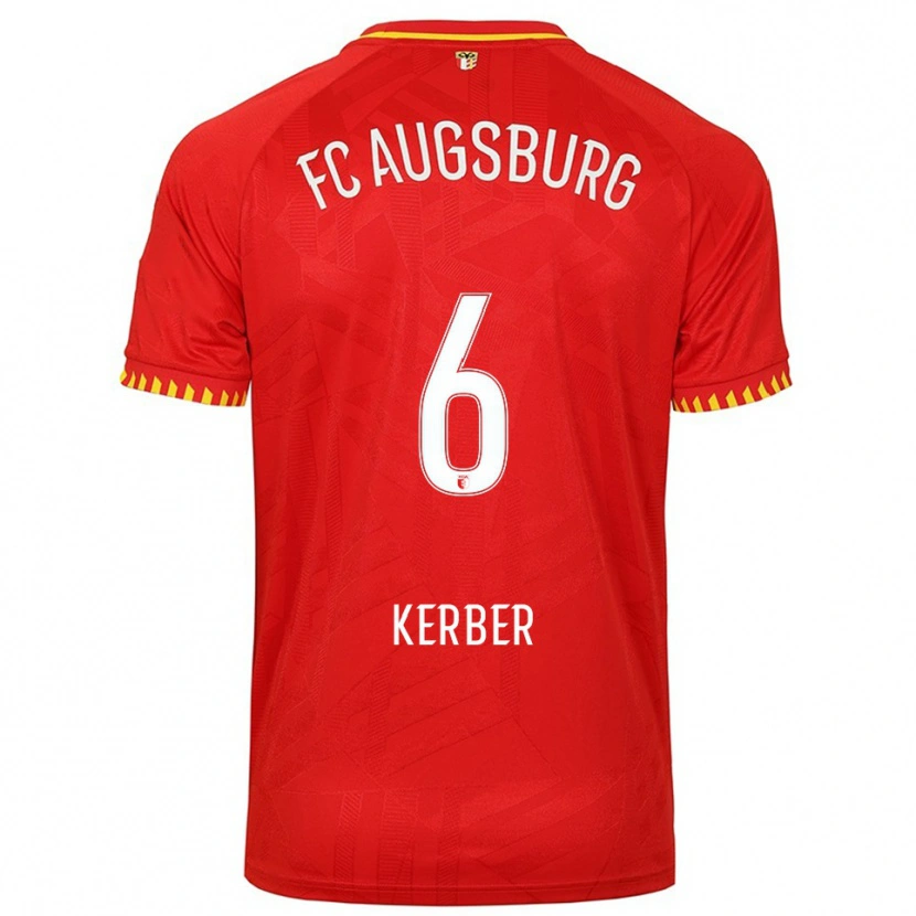 Danxen Dames Luca Kerber #6 Rood Geel Uitshirt Uittenue 2025/26 T-Shirt