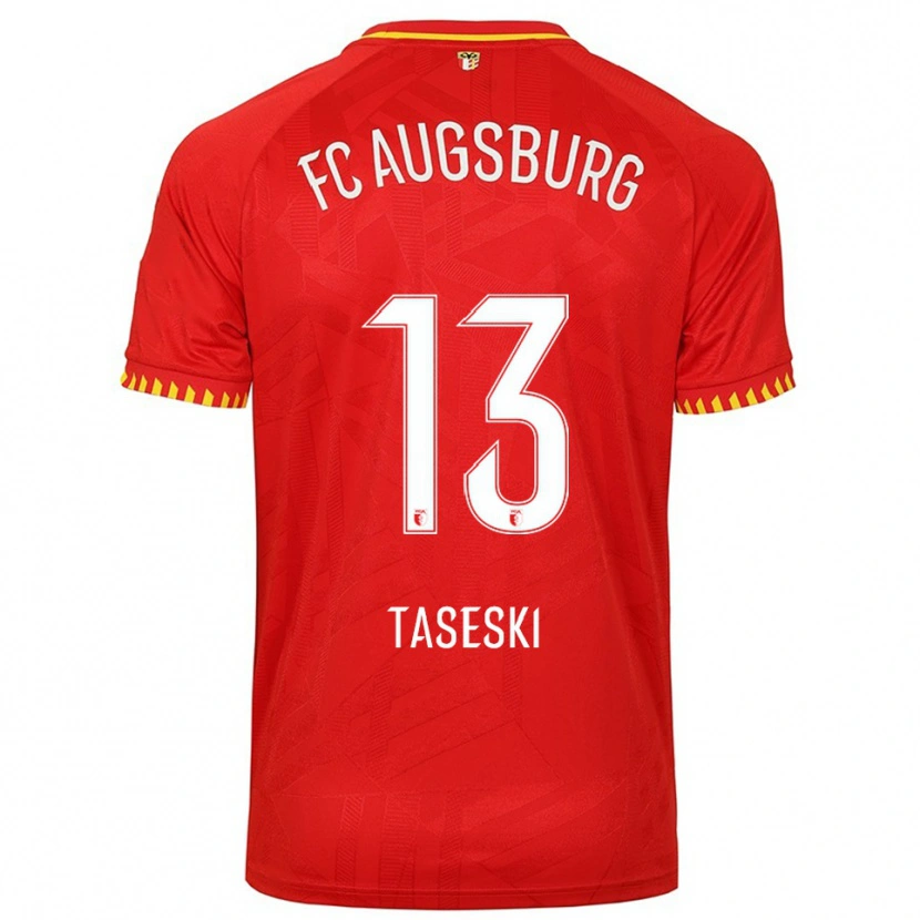 Danxen Dames Kristijan Taseski #13 Rood Geel Uitshirt Uittenue 2025/26 T-Shirt