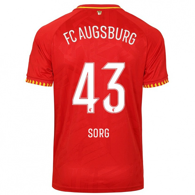 Danxen Dames Oliver Sorg #43 Rood Geel Uitshirt Uittenue 2025/26 T-Shirt
